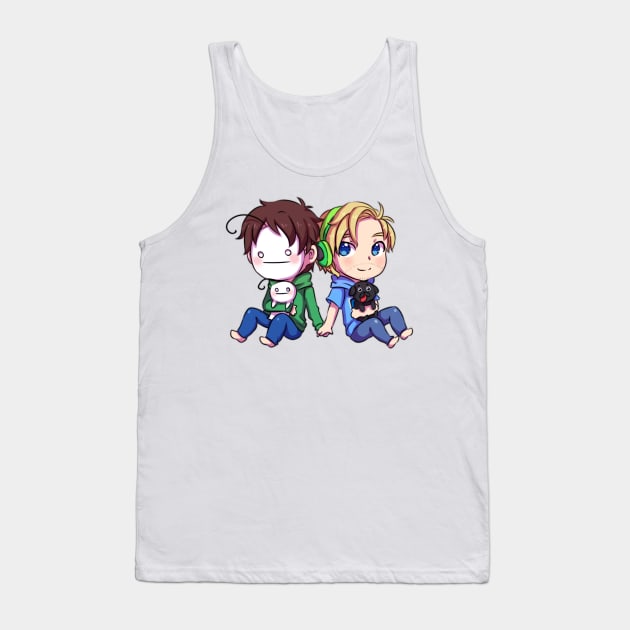 Chibi Cryaotic and Pewdiepie Tank Top by ibahibut